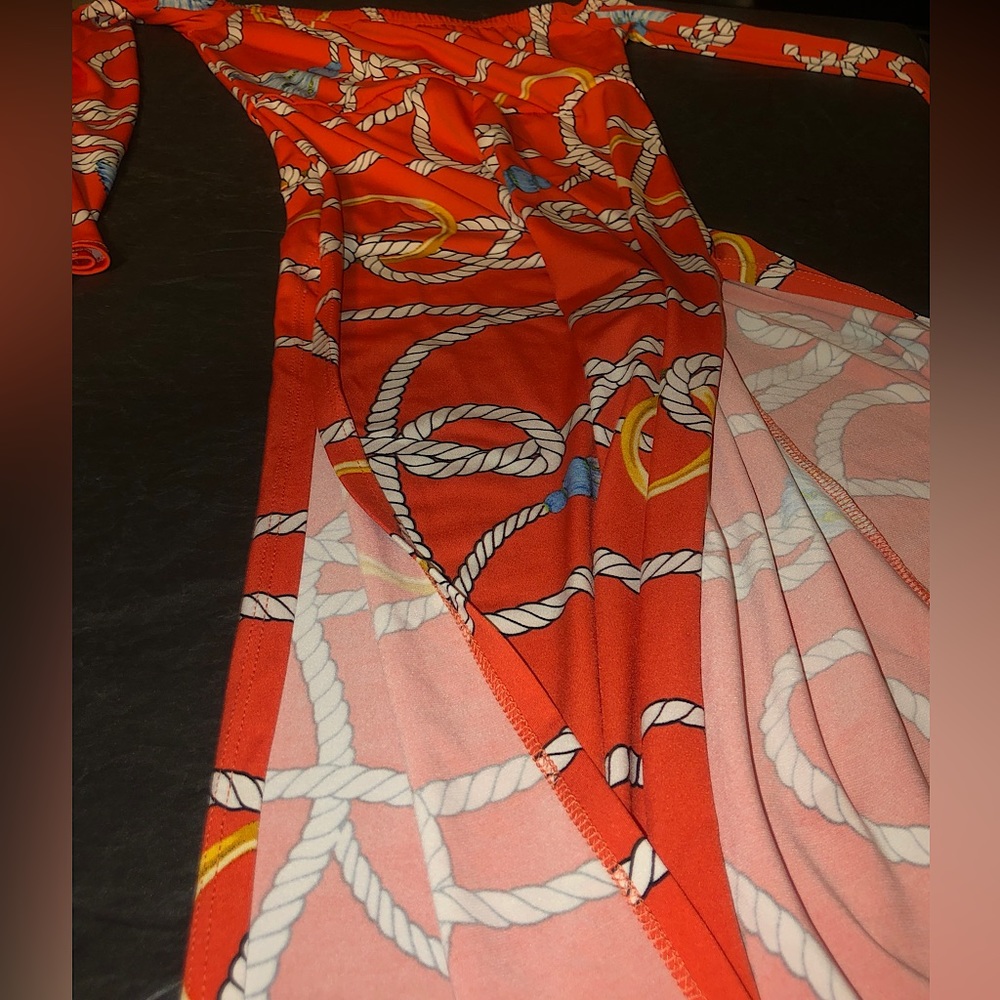 Red Combo Jumpsuit side split on both side | M